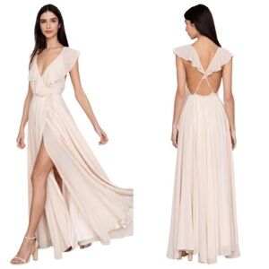 Yumi Kim Full Bloom Chiffon Wrap Ivory Maxi Dress